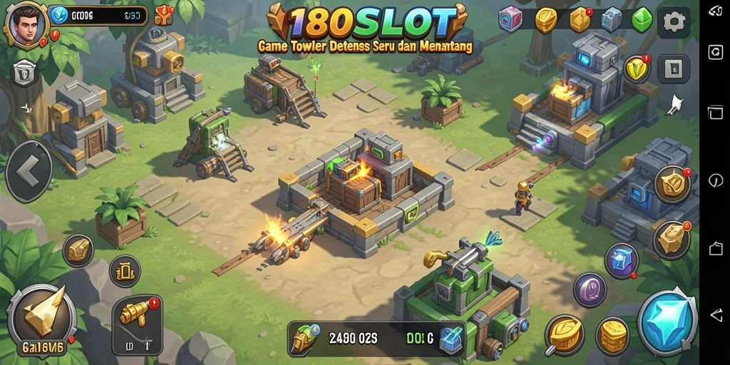 Screenshot dari gameplay seru 180SLOT dalam genre Tower Defense.