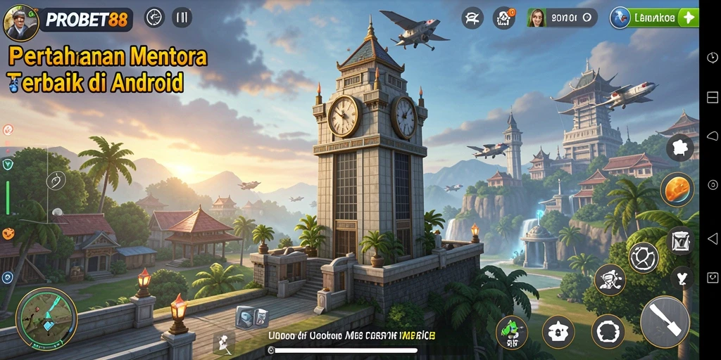 Tampilan seru gameplay Tower Defense PROBET88 yang menegangkan.