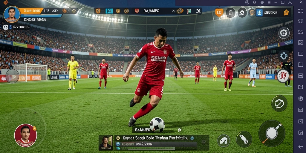 Gameplay RAJAMPO yang seru dalam permainan Football.