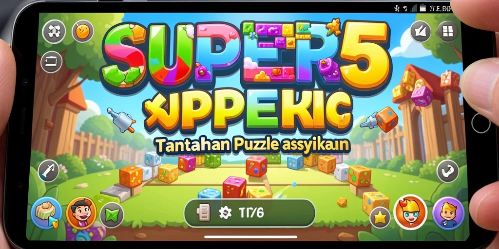 Screenshot dari gameplay SUPER5 menampilkan tantangan puzzle yang mengasyikkan.